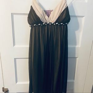Grecian inspired sexy little black & cream dress